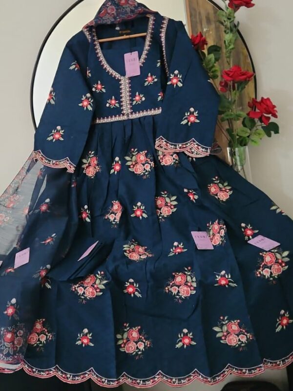 3 piece embroidered maxi dress