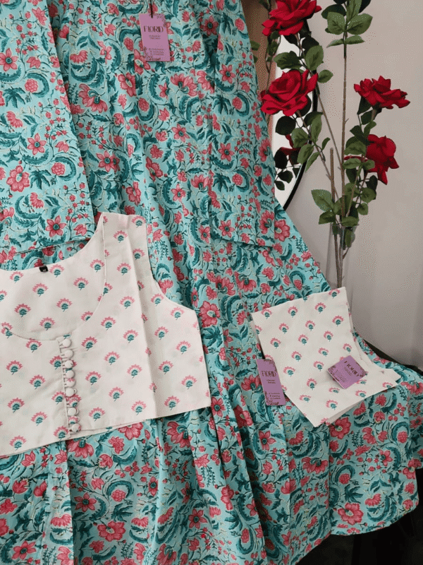 Pure lawn flayry kalidaar maxi , jacket and trouser