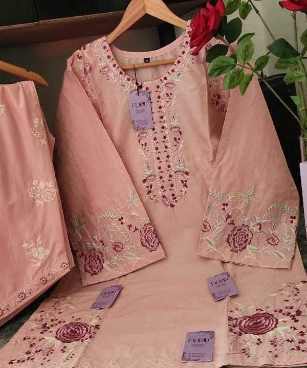 Pure lawn embroidered kurti and farshi shalwar